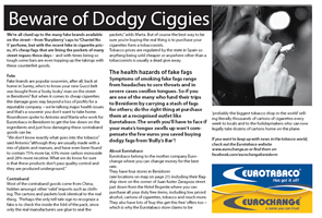 Round Towm. Junio 2011. Beware of Dodgy Ciggies.