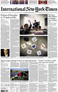 International New York Times portada 9 enero 2014